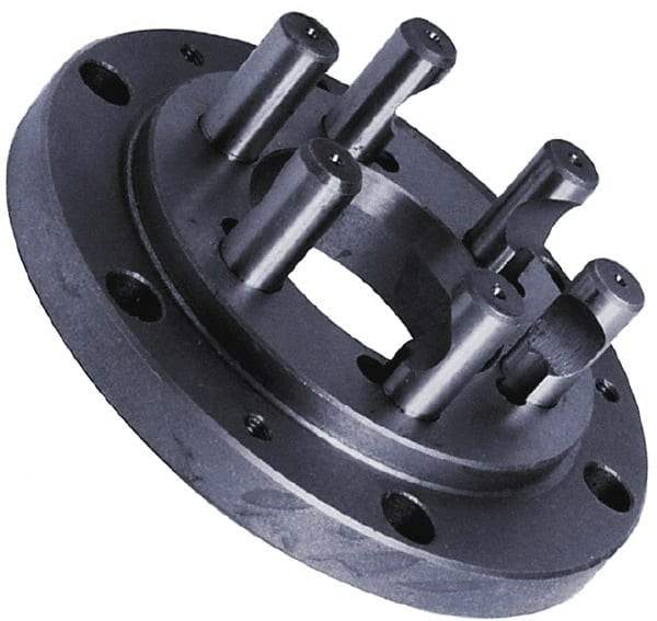 Buck Chuck Company - Adapter Back Plate for 12" Diam Self Centering Lathe Chucks - D1-8 Mount, 4.062" Through Hole Diam, 7-7/8" OD, 1-5/8" Flange Height, Steel - Exact Industrial Supply