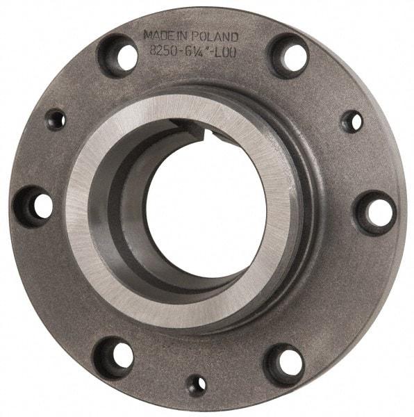 Bison - Adapter Back Plate for 12-1/2" Diam Self Centering Lathe Chucks - L-0 Mount, 2.6" Through Hole Diam, 12.44" OD, 1.1" Flange Height, Cast Iron - Exact Industrial Supply