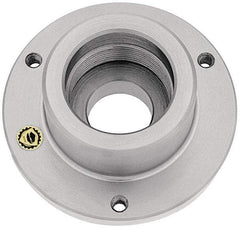 Bison - Adapter Back Plate for 10" Diam Self Centering Lathe Chucks - L-1 Mount, 4-1/8" Through Hole Diam, 8.82mm ID, 9.84" OD, 0.91" Flange Height, Steel - Exact Industrial Supply