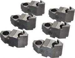 Bison - 6-1/4 to 6" Chuck Diam Compatibility, Steel Tongue & Groove Hard Lathe Top Jaws - 0.984" Wide x 2.638" Long x 1.634" High - Exact Industrial Supply