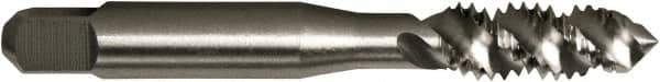 Vermont Tap & Die - #8-32 UNC 3 Flute 2B Plug Spiral Flute Tap - High Speed Steel, Bright Finish, 2-1/8" OAL, Right Hand Flute, Right Hand Thread, H3, Series 5155 - Exact Industrial Supply