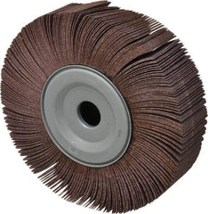 Merit Abrasives - 8" Diam, 80 Grit Aluminum Oxide Unmounted Flap Wheel - 1" Hole, 2" Wide, Coated, Medium Grade, 4,500 Max RPM , Cloth Backing - Exact Industrial Supply