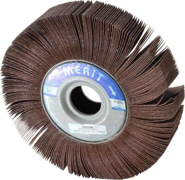 Merit Abrasives - 10" Diam, 60 Grit Aluminum Oxide Unmounted Flap Wheel - 1-3/4" Hole, 2" Wide, Coated, Medium Grade, 4,000 Max RPM , Cloth Backing - Exact Industrial Supply