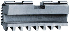 Bison - 25" Max Chuck Diam Compatibility, Steel Tongue & Groove Hard Lathe Master Jaws - 3/4" Groove Width, 1.9685" Wide x 8.2677" Long - Exact Industrial Supply