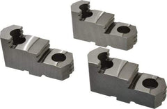 Bison - 12-1/2 to 12" Chuck Diam Compatibility, Steel Tongue & Groove Hard Lathe Top Jaws - 1.457" Wide x 4.331" Long x 2.165" High - Exact Industrial Supply