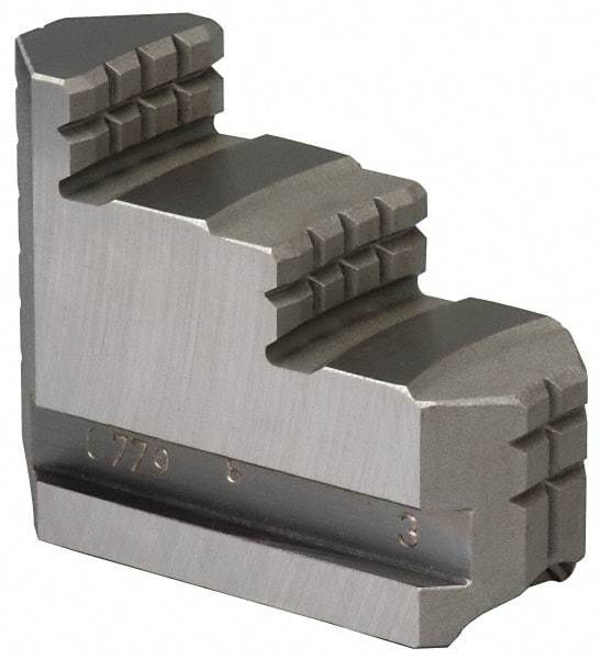 Bison - 12 to 12-1/2" Chuck Diam Compatibility, Steel Master Jaws - 1.5748" Wide x 4.37" Long x 3.0118" High - Exact Industrial Supply