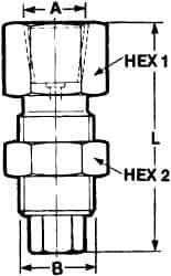 Voss - M16x2-1/4 Thread, 6,000 Max psi, Gauge To Thread Monitoring Coupling - 49mm Long, Pressure Tests - Exact Industrial Supply