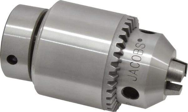 Jacobs - JT33, 1 to 12.7mm Capacity, Tapered Mount Drill Chuck - Keyed, 50.8mm Sleeve Diam, 74.42mm Open Length - Exact Industrial Supply