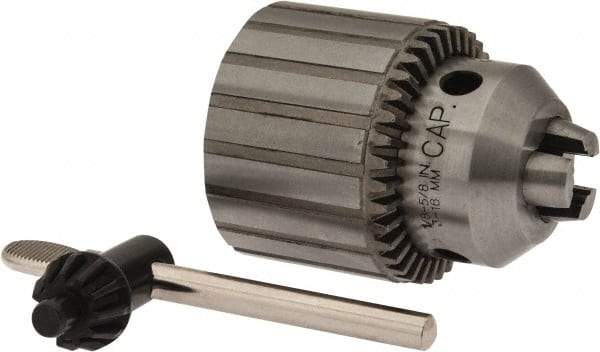 Jacobs - 5/8-16, 1/8 to 5/8" Capacity, Threaded Mount Drill Chuck - Keyed, 58.17mm Sleeve Diam, 72.14mm Open Length - Exact Industrial Supply
