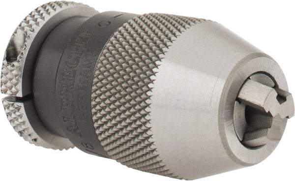 Albrecht - JT0, 1/64 to 1/8" Capacity, Steel Tapered Mount Drill Chuck - Keyless, 1" Sleeve Diam, 1-3/4" Open Length - Exact Industrial Supply