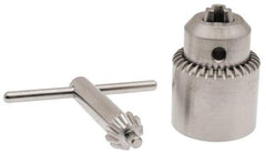 Jacobs - 3/8-24, 0 to 1/4" Capacity, Threaded Mount Stainless Steel Drill Chuck - Keyed, 28.45mm Sleeve Diam, 39.88mm Open Length - Exact Industrial Supply