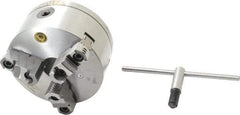 Bison - 3 Jaws, 6" Diam, Self Centering Manual Lathe Chuck - D1-3 Mount Spindle, Reversible, 3,000 Max RPM, 1.6535" Through Hole Diam, 0.0008" Axial Runout, 0.0012" Radial Runout, Cast Iron - Exact Industrial Supply