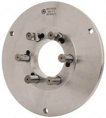 Bison - Adapter Back Plate for 12-1/2" Diam Self Centering Lathe Chucks - D1-6 Mount, 4.055" Through Hole Diam, 7.086mm ID, 12.4" OD, 3/4" Flange Height, Steel - Exact Industrial Supply