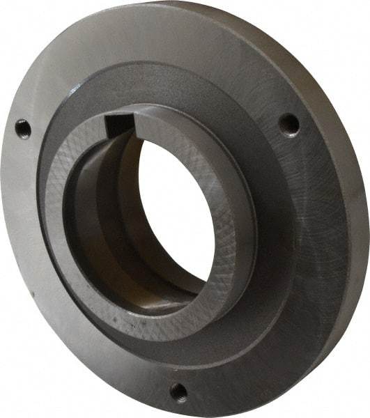 Bison - Adapter Back Plate for 8" Diam Self Centering Lathe Chucks - L-1 Mount, 4-1/8" Through Hole Diam, 6.93mm ID, 7.87" OD, 0.79" Flange Height, Steel - Exact Industrial Supply