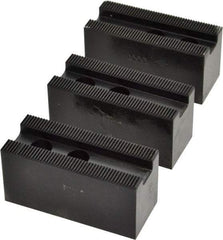Value Collection - 6" Chuck Capacity, 1.5mm x 60° Serrated Attachment, Square Soft Lathe Chuck Jaw - 3 Jaws, Steel, 0.7874" Btw Mount Hole Ctrs, 1.181mm Long x 30mm Wide x 1-3/8" High, 0.4724" Groove, 10mm Fastener - Exact Industrial Supply
