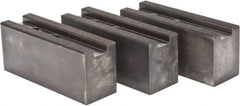Value Collection - 10 to 11" Chuck Capacity, 1.5mm x 60° Serrated Attachment, Square Soft Lathe Chuck Jaw - 3 Jaws, Steel, 1.1811" Btw Mount Hole Ctrs, 4.33mm Long x 1.574" Wide x 1.574" High, 0.6299" Groove, 12mm Fastener - Exact Industrial Supply