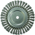 8" Diameter - 5/8" Arbor Hole - Cable Twist Steel Wire Straight Wheel - Exact Industrial Supply