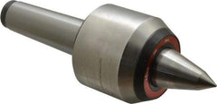 Rohm - MT5 Taper Shank, 3.74" Head Diam Live Center - 6,000 Max RPM, 3.32" Head Length, 1.65" Point Diam, 2.323" Point Len, 4,400 Lb Max Workpc, 11.01" OAL, Long Point - Exact Industrial Supply