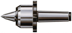 Rohm - MT4 Taper Shank, 2.66" Head Diam Live Center - 7,000 Max RPM, 2.86" Head Length, 1.26" Point Diam, 1.732" Point Len, 2,200 Lb Max Workpc, 8.9" OAL, Long Point - Exact Industrial Supply