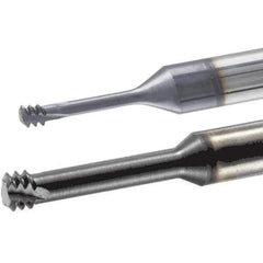 Iscar - #8-32 UNC, 0.126" Cutting Diam, 3 Flute, Solid Carbide Helical Flute Thread Mill - Internal Thread, 3/8" LOC, 58mm OAL, 6mm Shank Diam - Exact Industrial Supply