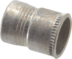 Made in USA - M6x1.00 Metric Coarse, Cadmium-Plated, Aluminum Knurled Rivet Nut Inserts - 0.76mm to 2.29mm Grip, 9.53mm Drill Size, 10.16mm Body Diam - Exact Industrial Supply