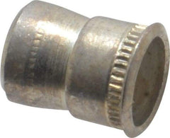 Made in USA - #10-32 UNF, Cadmium-Plated, Steel Knurled Rivet Nut Inserts - 0.03" to 0.09" Grip, 9/32" Drill Size, 0.36" Body Diam - Exact Industrial Supply
