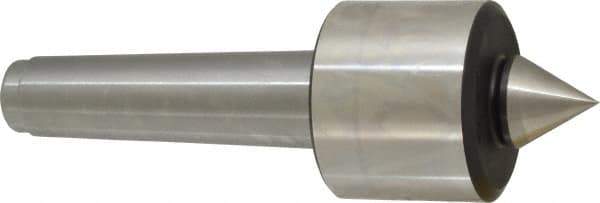 Royal Products - MT4 Taper Shank, 2.45" Head Diam 5,740 Lb Capacity Live Center - 4,500 Max RPM, 2.03" Head Length, 1-1/8" Point Diam, 1-3/16" Point Len, 750 Lb Max Workpc, 7-11/16" OAL, Standard Point - Exact Industrial Supply