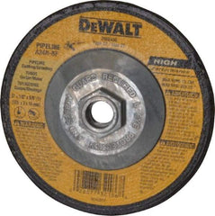 DeWALT - 24 Grit, 5" Wheel Diam, 1/8" Wheel Thickness, Type 27 Depressed Center Wheel - Aluminum Oxide, R Hardness, 12,200 Max RPM, Compatible with Angle Grinder - Exact Industrial Supply
