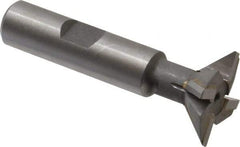 Keo - 1" Diam x 5/16" Width of Cut, 45° Included Angle, Carbide-Tipped Dovetail Cutter - 1/2" Shank Diam, 2-1/2" Overall Length, 0.02" Corner Radius, Weldon Flat, Uncoated - Exact Industrial Supply