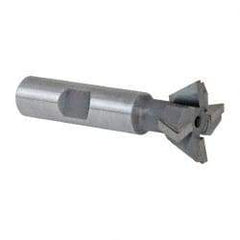 Keo - 1" Diam x 3/8" Width of Cut, 60° Included Angle, Carbide-Tipped Dovetail Cutter - 1/2" Shank Diam, 2-1/2" Overall Length, 0.02" Corner Radius, Weldon Flat, Uncoated - Exact Industrial Supply