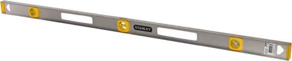 Stanley - 48" Long 3 Vial I-Beam Level - Aluminum, Silver, 1 45°, 1 Level & 1 Plumb Vials - Exact Industrial Supply