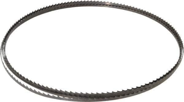 Starrett - 4 TPI, 14' Long x 1/4" Wide x 0.025" Thick, Welded Band Saw Blade - Carbon Steel, Toothed Edge, Raker Tooth Set, Flexible Back, Contour Cutting - Exact Industrial Supply