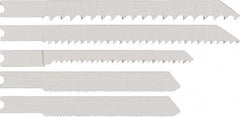 DeWALT - 15 Piece, 3" to 4" Long, 5 to 12 Teeth per Inch, Bi-Metal Jig Saw Blade Set - Toothed Edge, U-Shank - Exact Industrial Supply