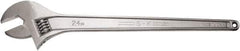 SK - 2-1/2" Jaw Capacity, 24" Standard Adjustable Wrench - Stainless Steel, Chrome Finish, 24" OAL - Exact Industrial Supply