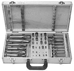 Value Collection - 39 Piece, 3 Flutes, Morse Taper Shank, Interchangeable Pilot Counterbore Set - Exact Industrial Supply