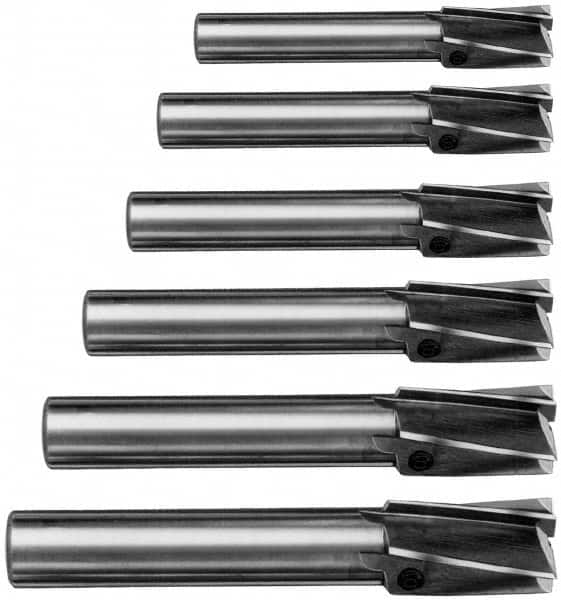 Value Collection - 6 Piece, 3 Flutes, Straight Shank, Interchangeable Pilot Counterbore Set - Exact Industrial Supply