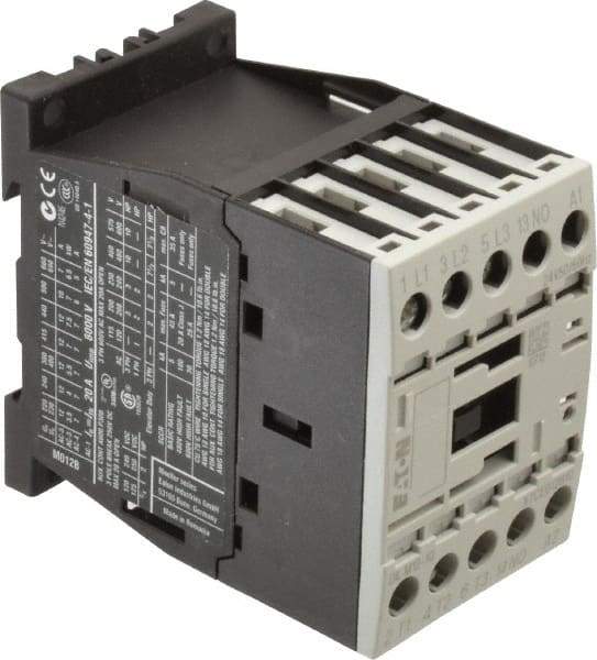 Eaton Cutler-Hammer - 3 Pole, 24 Coil VAC, 20 Amp, Nonreversible Open Enclosure IEC Contactor - 1 Phase hp: 1 at 115 V, 2 at 200 V, 2 at 230 V, 3 Phase hp: 10 at 460 V, 10 at 575 V, 3 at 200 V, 3 at 230 V, 12 Amp Inductive Load Rating Listed - Exact Industrial Supply
