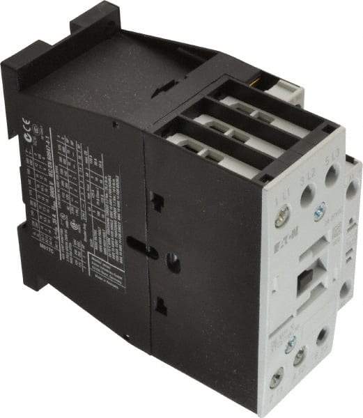 Eaton Cutler-Hammer - 3 Pole, 24 to 27 Coil VDC, 40 Amp, Nonreversible Open Enclosure IEC Contactor - 1 Phase hp: 2 at 115 V, 2 at 200 V, 3 at 230 V, 3 Phase hp: 10 at 460 V, 15 at 575 V, 5 at 200 V, 5 at 230 V, 18 Amp Inductive Load Rating Listed - Exact Industrial Supply