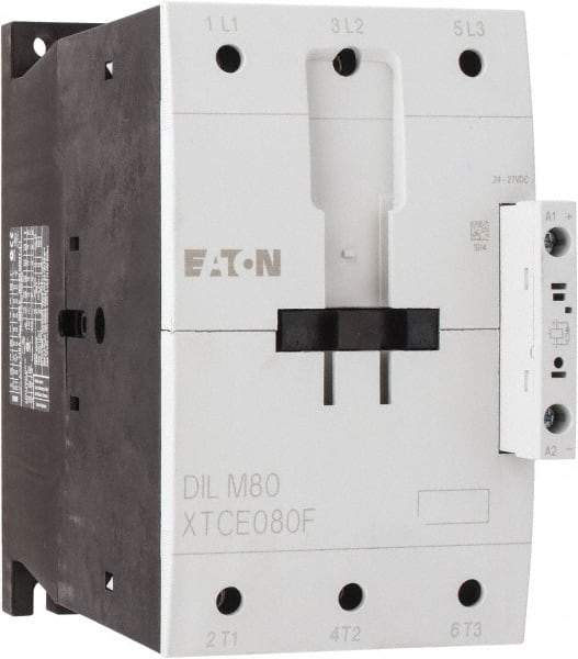 Eaton Cutler-Hammer - 3 Pole, 24 to 27 Coil VDC, 125 Amp, Nonreversible Open Enclosure IEC Contactor - 1 Phase hp: 15 at 200 V, 15 at 230 V, 7.5 at 115 V, 3 Phase hp: 25 at 200 V, 30 at 230 V, 60 at 460 V, 75 at 575 V, 80 Amp Inductive Load Rating Listed - Exact Industrial Supply