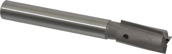 Made in USA - 25/32" Diam, 5/8" Shank, Diam, 3 Flutes, Straight Shank, Interchangeable Pilot Counterbore - Exact Industrial Supply