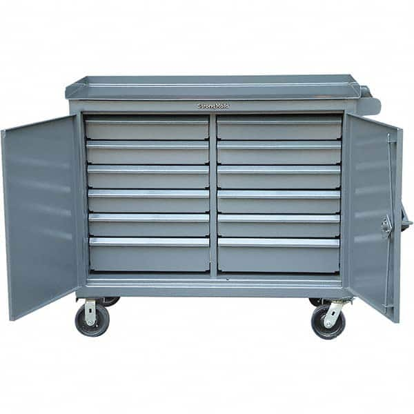 Strong Hold - Tool Storage Carts Type: Tool Cart Number of Drawers: 12 - Exact Industrial Supply