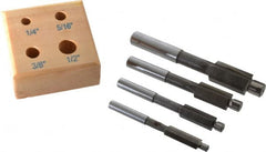 Value Collection - 1/4 to 1/2" Fillister Head Screw Compatible, High Speed Steel, Solid Pilot Counterbore Set - Exact Industrial Supply