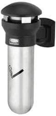 Rubbermaid - 0.6 Gal Stainless Steel Cigarette & Cigar Receptacle - 11-5/8" Wide x 18" High - Exact Industrial Supply