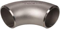 Merit Brass - 3" Grade 304L Stainless Steel Pipe 90° Long Radius Elbow - Butt Weld x Butt Weld End Connections - Exact Industrial Supply