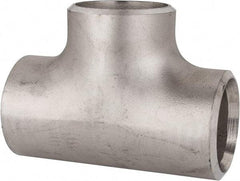 Merit Brass - 2-1/2" Grade 304L Stainless Steel Pipe Tee - Butt Weld x Butt Weld x Butt Weld End Connections - Exact Industrial Supply