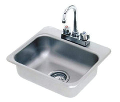 Advance Tabco - 14" Long x 10" Wide Inside, 1 Compartment, Stainless Steel Stainless Steel Drop In Sink - 20 Gauge, 16" Long x 14" Wide Outside, 5" Deep - Exact Industrial Supply