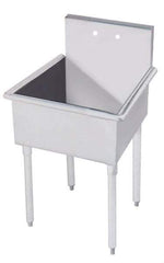 Advance Tabco - 20" Long x 16" Wide Inside, 1 Compartment, Stainless Steel Stainless Steel Mop Sink-Free Standing - 18 Gauge, 24-1/2" Long x 22-1/4" Wide x 27" High Outside, 8" Deep - Exact Industrial Supply