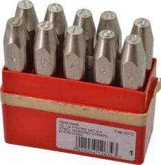 Pryor - 10 Piece, 1/4" Character Steel Stamp Set - Figures, Heavy Duty - Exact Industrial Supply