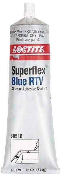 Loctite - 12 oz Tube Blue RTV Silicone Gasket Sealant - 500°F Max Operating Temp, 30 min Tack Free Dry Time, 24 hr Full Cure Time, Series 234 - Exact Industrial Supply