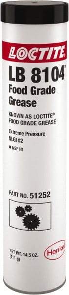 Loctite - 14.5 oz Cartridge Aluminum Complex Extreme Pressure Grease - White, Food Grade & Extreme Pressure, 450°F Max Temp, - Exact Industrial Supply